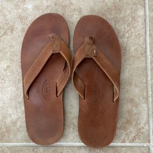 Men’s Rainbow Leather Flip Flops